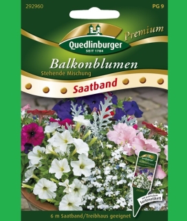 Quedlinburger Balkonblumen stehende Mischung 6m Saatband 292960