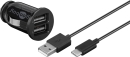 Goobay Micro USB Auto-Ladeset  1m, inkl. USB Ladeadapter