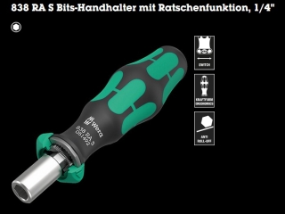 Wera Ratschen-Bit-Schraubendreher 838 RA S 1/4"