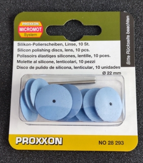 Proxxon Silikon-Polierscheibe Linse 22 mm 10 St mit Tr&auml;ger 28293